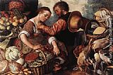 Joachim Beuckelaer Woman Selling Vegetables painting